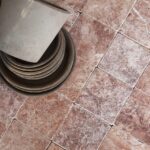 PINK travertine tile 10x10x1 cm tumbled