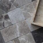 MOON BROWN marble brick slip 10x10x1 cm honed