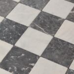 Alexander Black marble checkerboard 20.3×20.3×1 cm antiqued